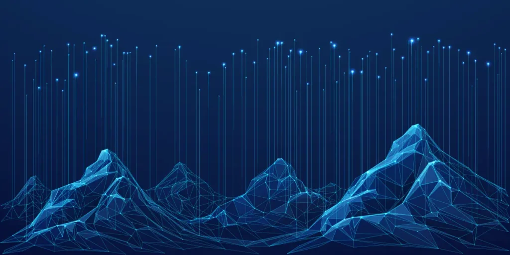 Low poly digital mountains